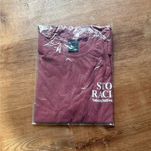 Ronin Division Stop Racism Men’s Maroon Graphic T-Shirt - Short Sleeve